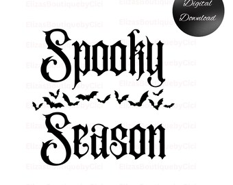 Spooky Season SVG, Halloween PNG, Fall Svg, Png, Bat Svg, Spooky Season