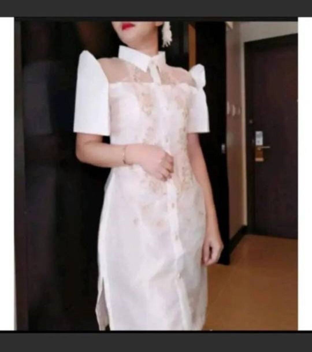 Filipiniana Dress Embroided Design Barong Imelda Sleeve Etsy