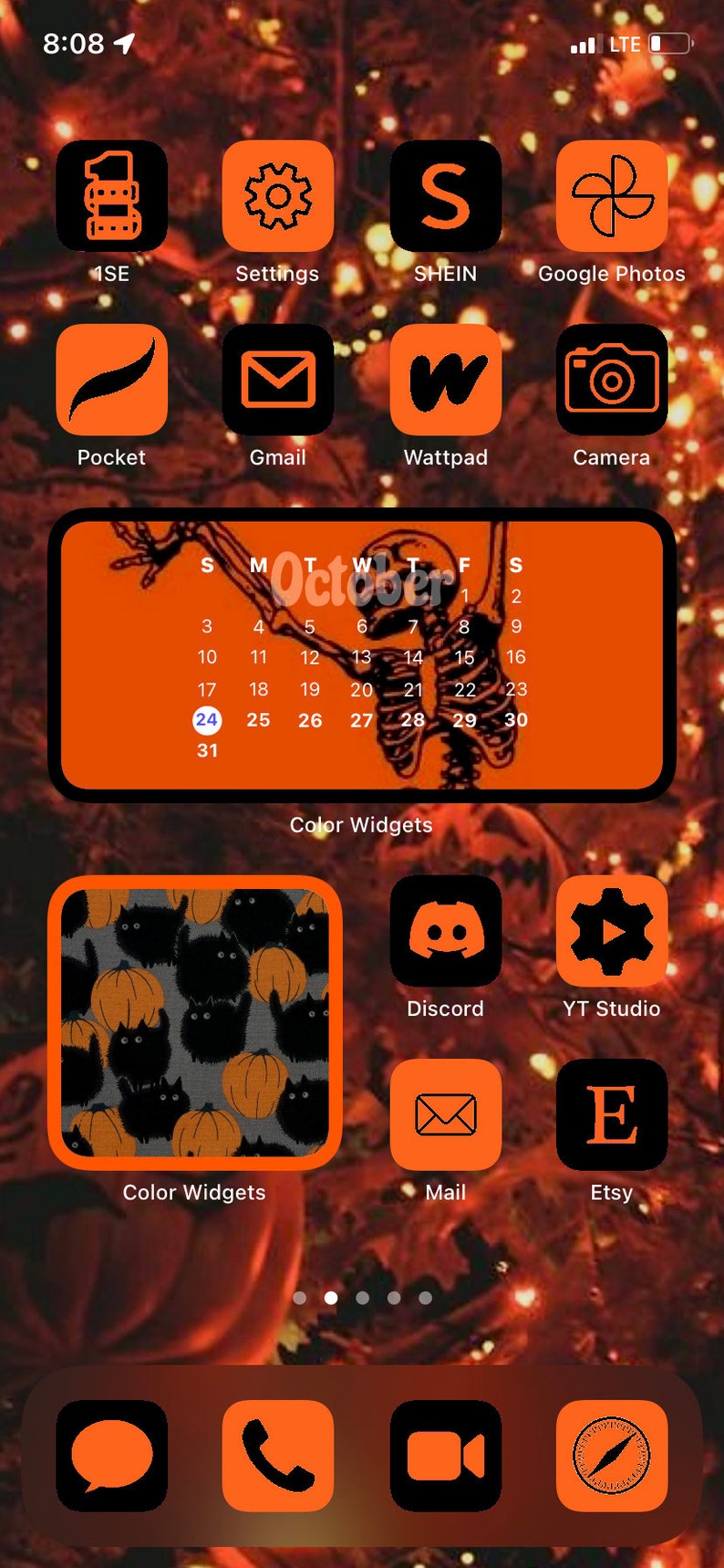 100 Halloween Orange and Black IOS 14 App Icons Widgets AND Etsy