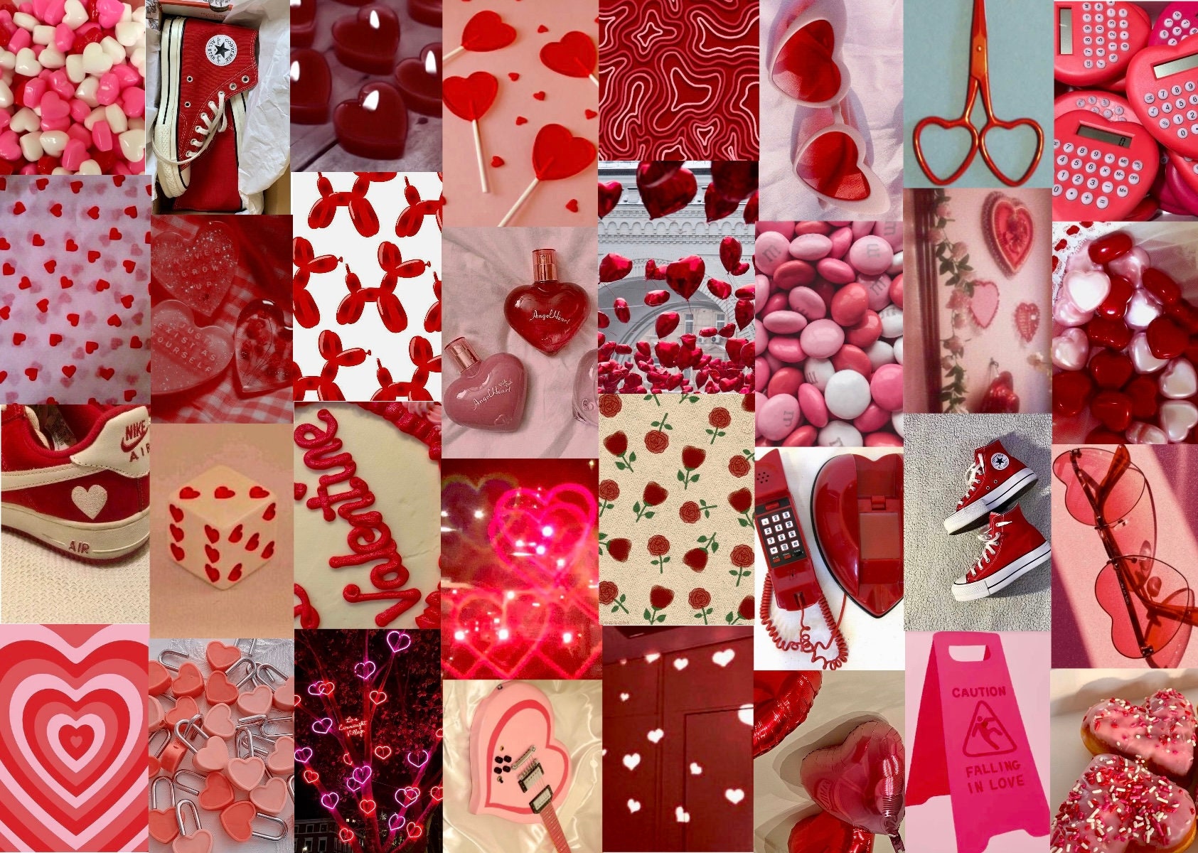 NEW 90pcs Valentines Collage Kit Pink and Red Hearts Cute Aesthetic Y2K  Coquette Pinterest Trendy Pinterest Posters / Prints for teens -   Portugal