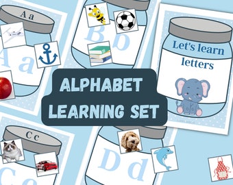 Actividad de coincidencia de alfabetos, página de libros ocupados para niños pequeños, conjunto de aprendizaje de letras imprimibles, imprimibles de preescolar preescolar de jardín de infantes en casa