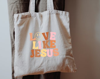 Bible Study Bag, Retro Bible Study Bag, Boho Christian Tote Bag, Bible Tote Bag, Church Bag, Sunday School Bag, Bible Carrier, Bible Purse
