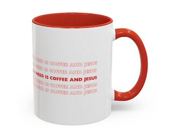 Alles wat ik nodig heb is Jezus en koffiemok 11oz, Bijbelversmok, Schriftkoffiemok, christelijke mok, christelijke geschenken, koffiekopje, religieuze geschenken