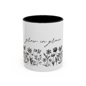 Wachsen in Gnade Kaffeetasse 11 Unzen, Bibel Vers Becher, Schrift Kaffeetasse, Christliche Tasse, Christliche Geschenke, Kaffeetasse, Religiöses Geschenk, Blumentasse