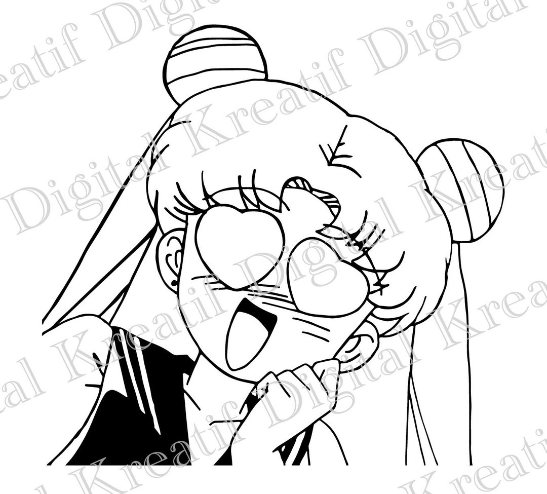 Sailor Moon SVG Usagi Tsukino Heart Eyes Svg Png Dxf - Etsy