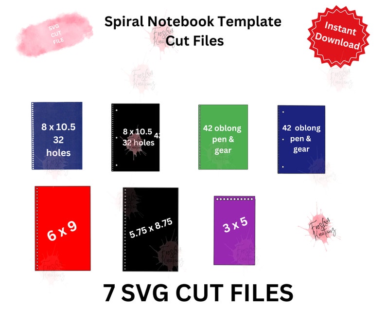Spiral Notebook Cover Templates 5 SVG Laser Cut Sizes BONUS 2 Etsy