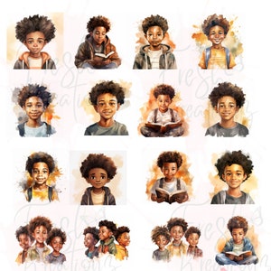 Black Boys Clipart, Black Boy PNG, Friends png, Boy Clip Art, Little Boy Clipart, Boy Illustrations, Afro PNG, Twins png, Black boys art