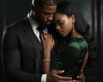 Black Love Art | Celebration Cards | Sublimation | Wall Art | Couple Art | Black Love Illustration | Just Because