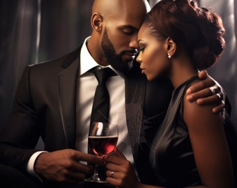 Black Love Art | Celebration Cards | Sublimation | Wall Art | Couple Art | Black Love Illustration | Just Because