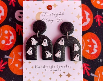 Halloween Ghost Clay Earrings