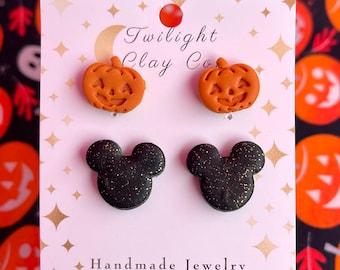 Pompoen Mickey Mouse Halloween Clay Stud Oorbellen Hypoallergeen