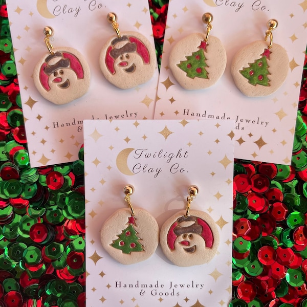 Pendientes de galletas de Navidad