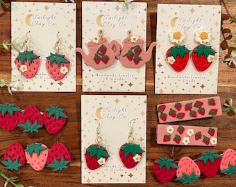 低刺激性ストロベリークレイイヤリング