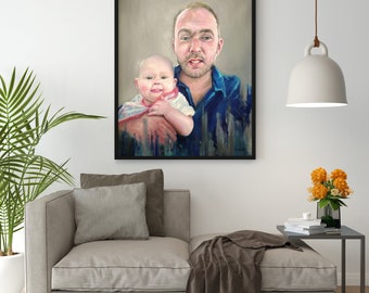 Portrait From Photo, Family Portrait, Custom Family Portrait Painting, Anniversary Gift, Wedding Portrait, Oil Painting