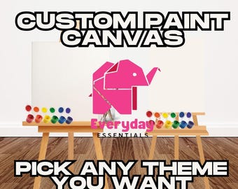 Custom Vinyl Pre-Drawn Paint Canvas | Canvas Only – Personalized for Any Theme | Multiple Sizes Available!
