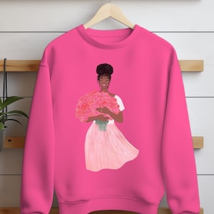 Self-Love Goodess Graphic Sweatshirt, Afro Art, African American, Black Beauty, Melanin Queen, Cozy Sweater, Self-Care, Black Girl Magic