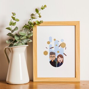 Benutzerdefinierte flache Design Illustration, Familie Freunde Profilbild Portrait, sofortiger Download PNG digitales Produkt