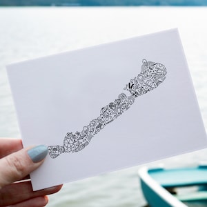Plattensee Ungarn Illustration Tourismus Travel Art Doodle Wandkunst Poster Grußkarte Postkarte Postkarte Instant Download PNG / PDF