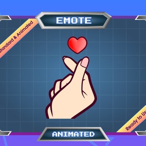 Animierte Emote für Streamer - Twitch Emote - Discord Emote - Finger Herz