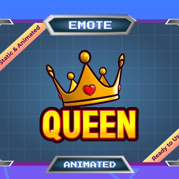 Queen Golden Crown - Animated Emote - Static Emote - Twitch Emote - Discord Emote