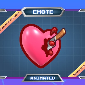 Heart Knife - Animated Emote for Streamer - Discord Emote - Kick Emote