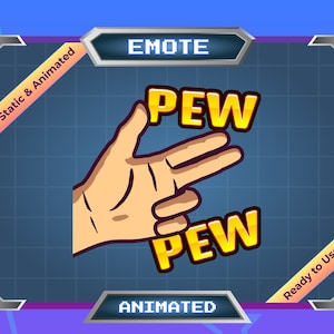 Pew Pew Hand Animated Emote for Twitch and Discord (Digital Download)