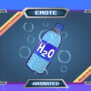 Emote animata H2O Bottle per streaming Twitch/Discord (download digitale)