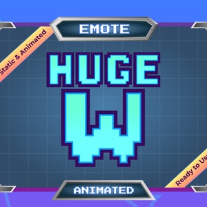 Animiertes Emote – Twitch-Emote – Discord-Emote – statisches Emote – riesiges W-Pixel