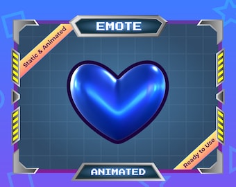 Emote animado de corazón azul para Twitch/Discord (descarga digital)