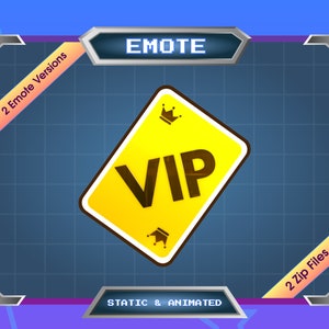 Emote pour Streamer - Standard et Animé - Emote animée - Carte VIP
