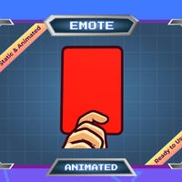 Animated Emote Chibi Rabbit Blowing Whistle and Showing a Red Card ...