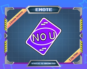 Emote for Streamer | Static Emote | Animated Emote | Twitch Emote | Discord Emote | No U | Card