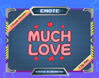 Emote for Streamer | Static Emote | Animated Emote | Twitch Emote | Discord Emote | Much Love | Mod Love | pink pastel