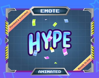 Animated Emote - Twitch Emote - Discord Emote - Hype Confetti