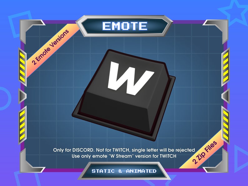W Button Animated Emote for Discord Streamer (digital File) - Etsy