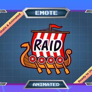 Raid Viking Ship - Animated Emote - Static Emote - Twitch Emote - Discord Emote