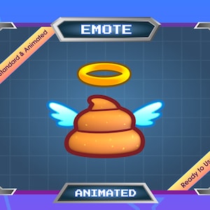 Geanimeerde Emote voor Streamer - Twitch Emote - Discord Emote - Flying Poop