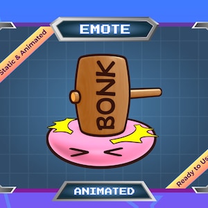 BONK Hammer - Pink Slime - Animated Emote - Static Emote - Twitch Emote - Discord Emote