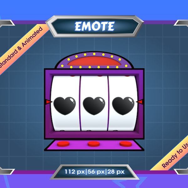 Emote for Streamer | Static Emote | Animated Emote | Twitch Emote | Discord Emote | Slot Machine | Black Heart Emote