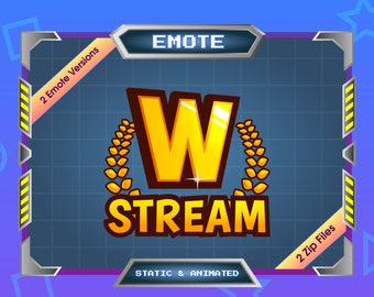 Animated Emote for Streamer - Discord Emote - Animated Golden W Stream