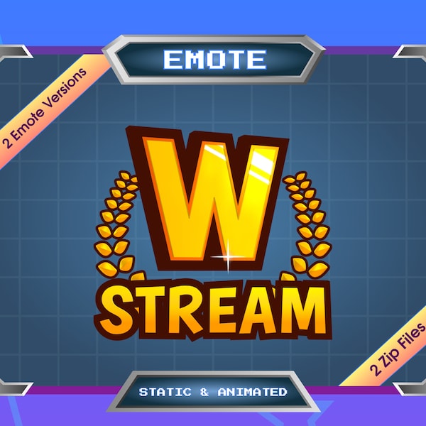 Animiertes Emote für Streamer - Discord Emote - Animierter Golden W Stream