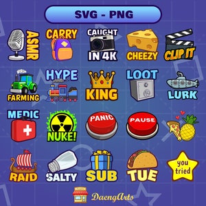 20x SVG Emote - PNG Emote - Emote statique - Twitch Emote - Discord Emote