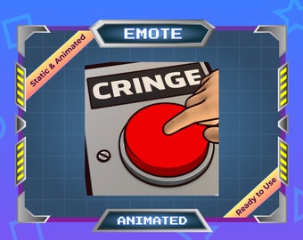 Cringe Button - Animated Emote - Static Emote - Twitch Emote - Discord Emote