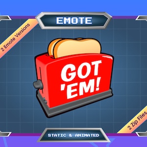 Got &#39;em Toaster Animiertes Emote für Twitch/Discord (Digitaler Download)