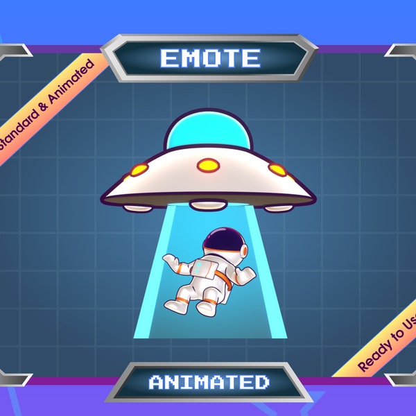 Animated Emote - Twitch Emote - Discord Emote - Astronaut - UFO