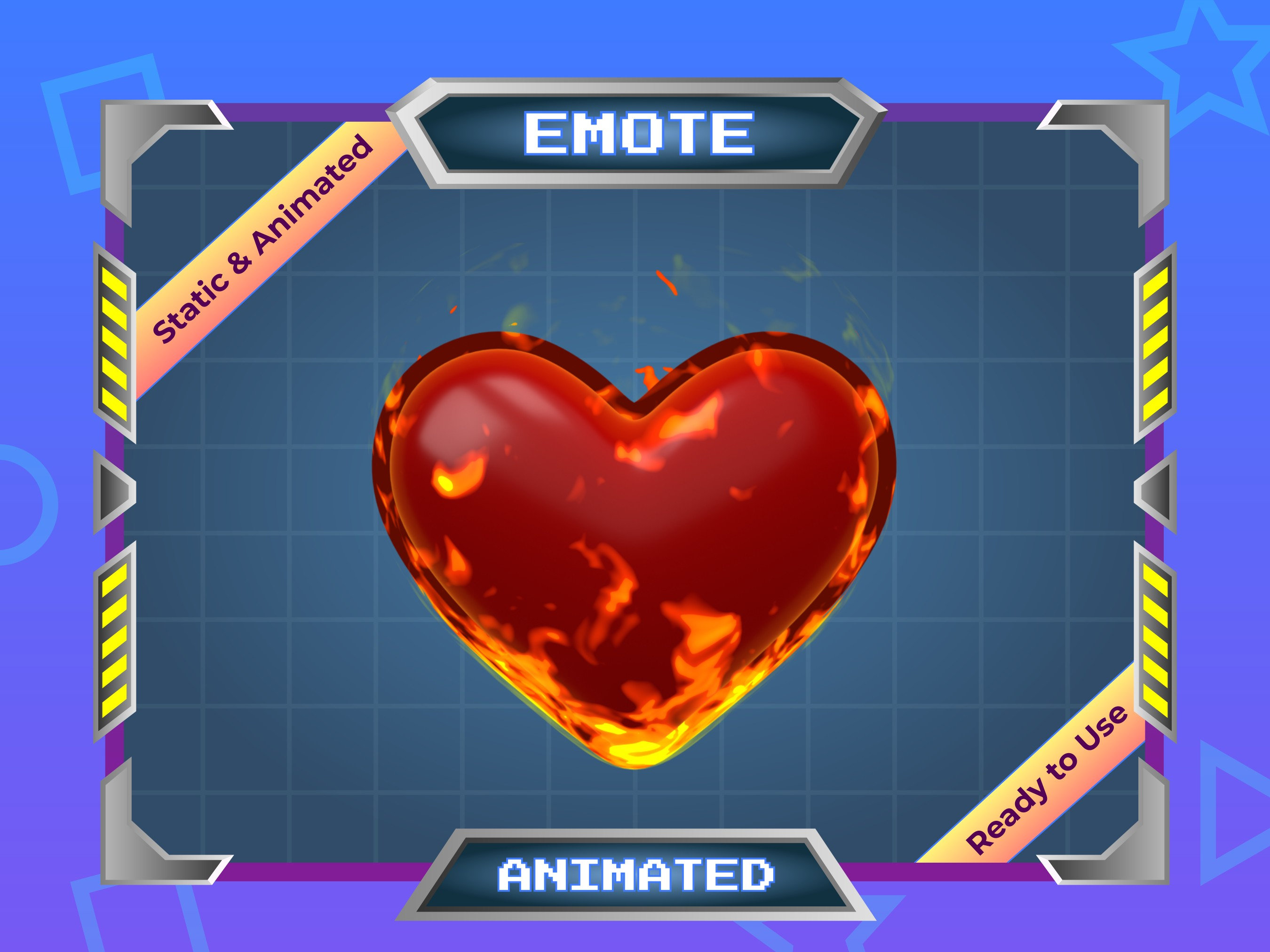 Animated Emote - Static Emote - Twitch Emote - Discord Emote - Burning Heart