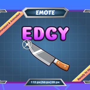 Emote for Streamer | Static Emote | Animated Emote | Twitch Emote | Discord Emote | EDGY | Knife