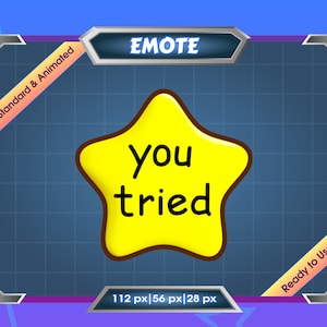 Animiertes Emote | Twitch Emote | Discord Emote | Kick Emote | Du hast versucht, Dancing Star