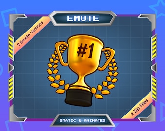 Animated Emote for Streamer - Twitch Emote - Discord Emote - Golden Trophy