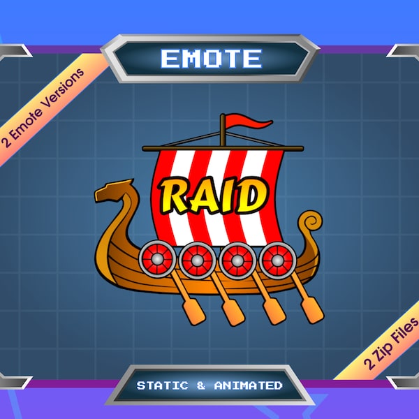 Emote for Streamer | Static Emote | Animated Emote | Twitch Emote | Discord Emote | Viking Ship | RAID
